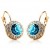 Yellow Gold plated blue crystals earrings set 